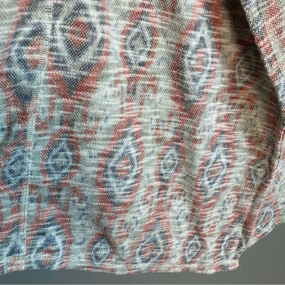 Lucky Brand cardigan women's medium southwestern print red blue grey lightweight - Picture 14 of 14